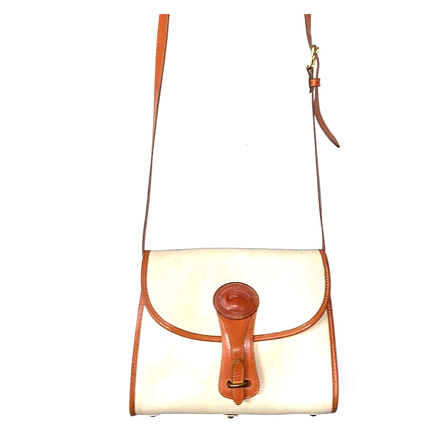 Dooney & Bourke Cream And Brown Crossbody Bag